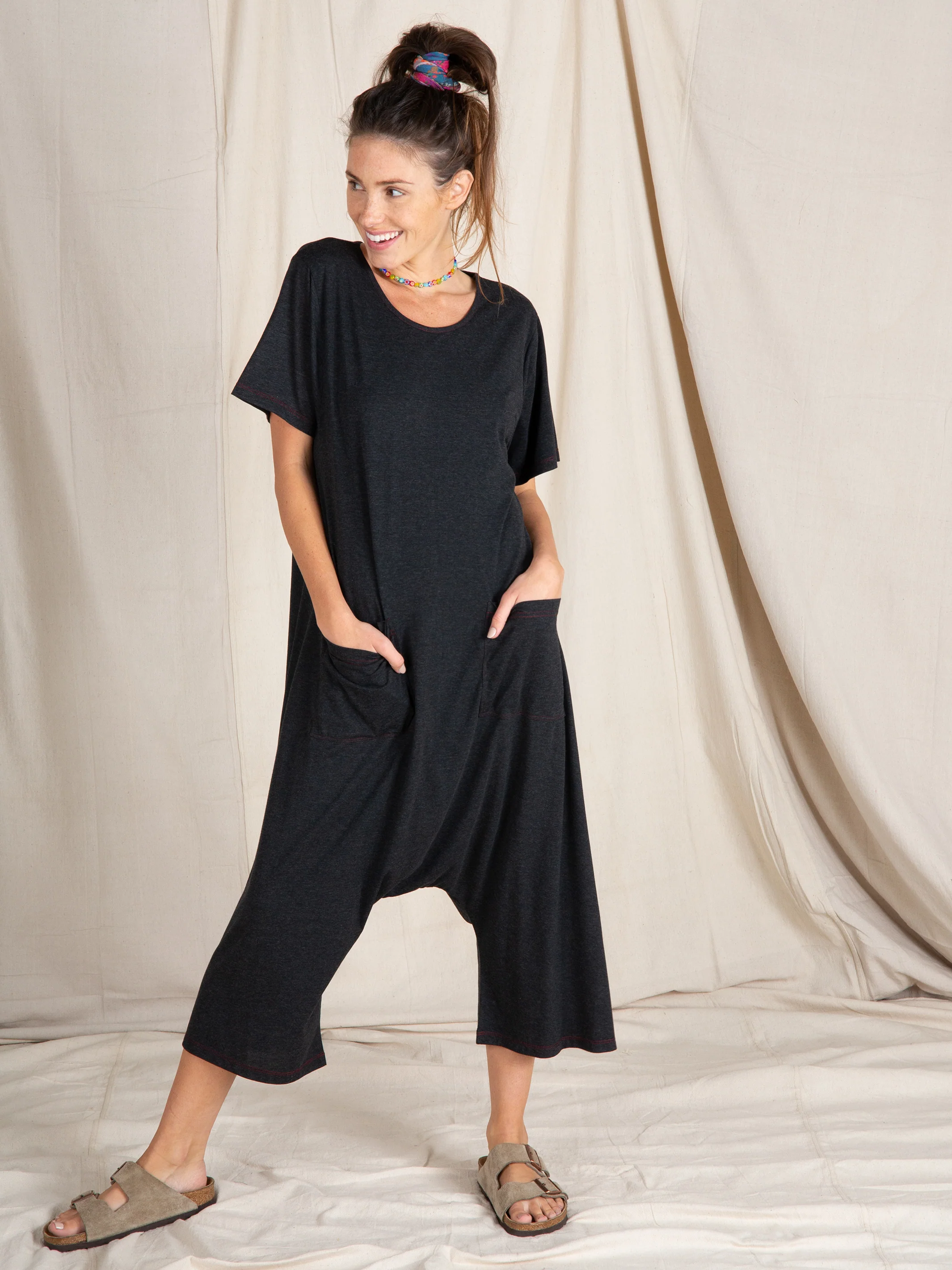 Nomad Knit Jumpsuit - Charcoal