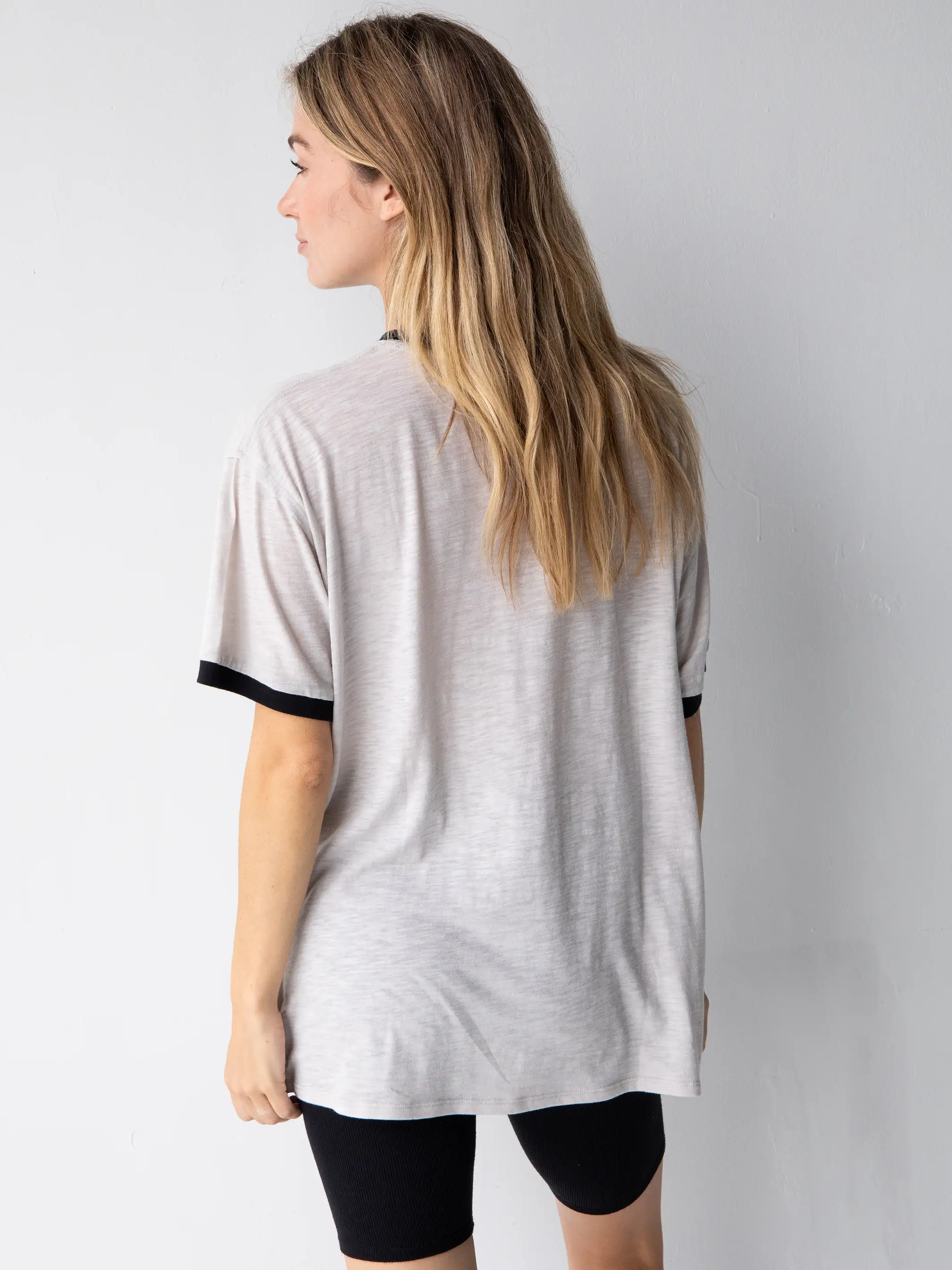 Ringer Oversized Tee Shirt - Create Your Own Magic