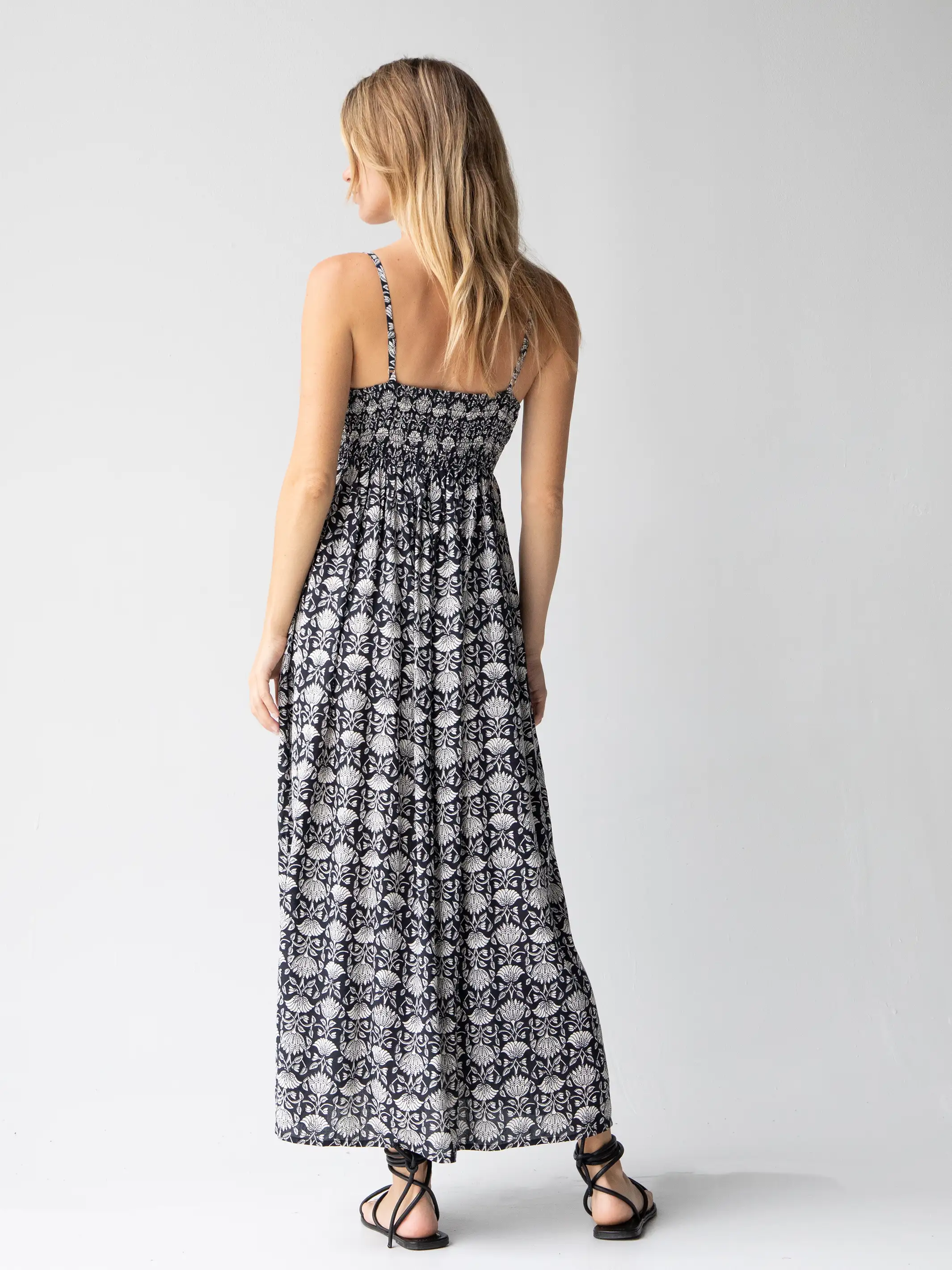 Bailey Maxi Dress - Black Floral Vines