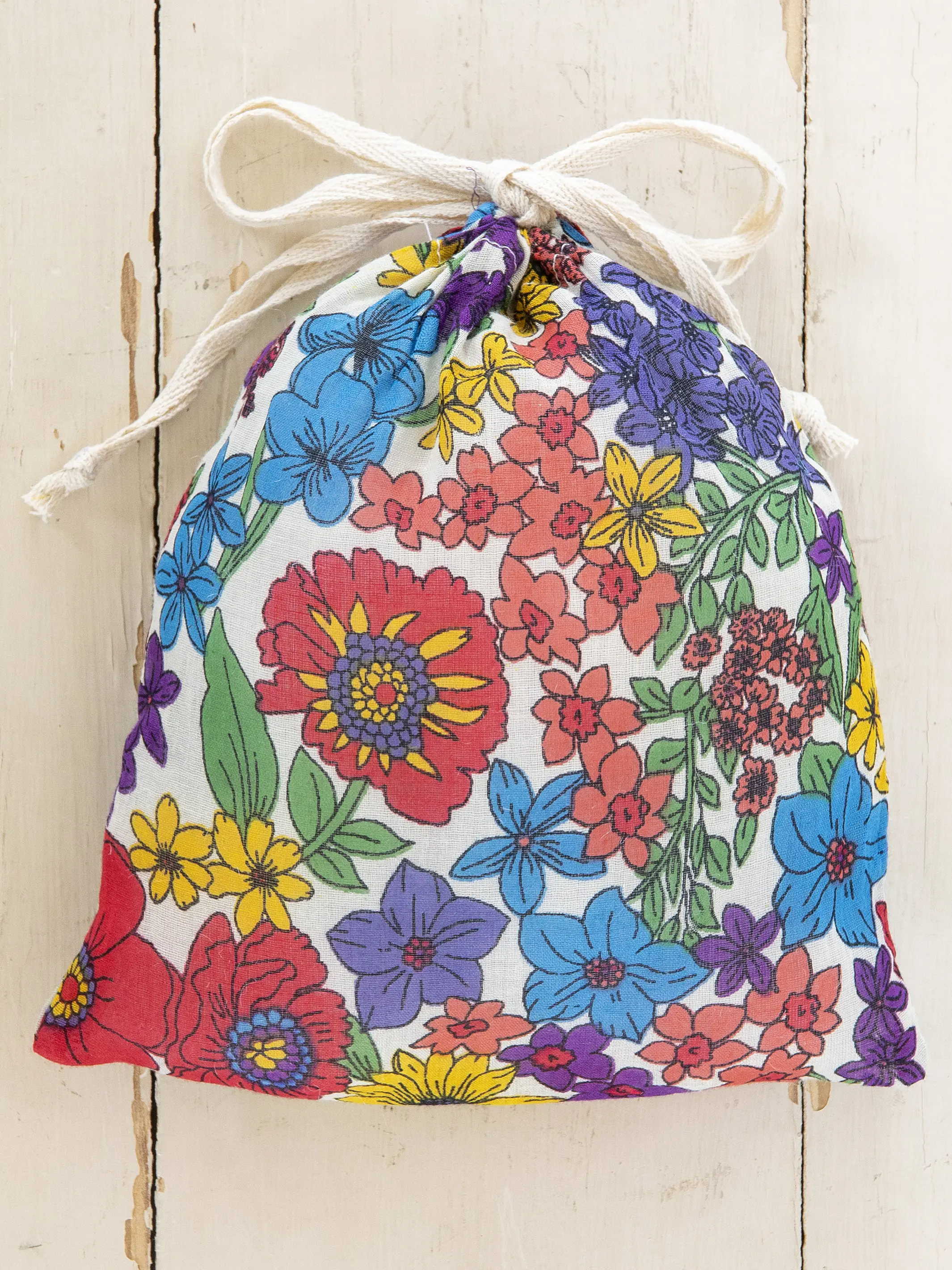 Cotton Tunic-In-A-Bag - Red Yellow Blue Floral