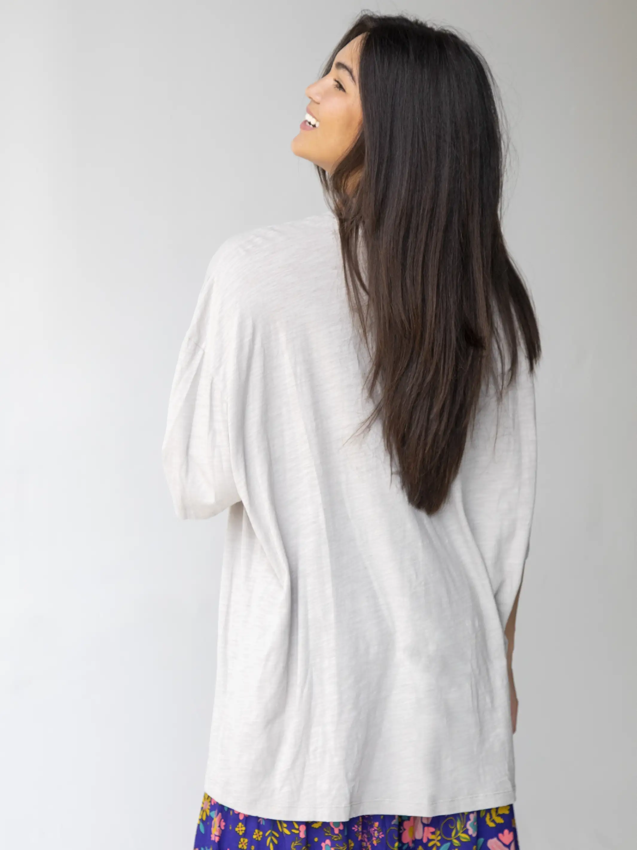 One Size Cotton Easy Tee - Love Heather Grey