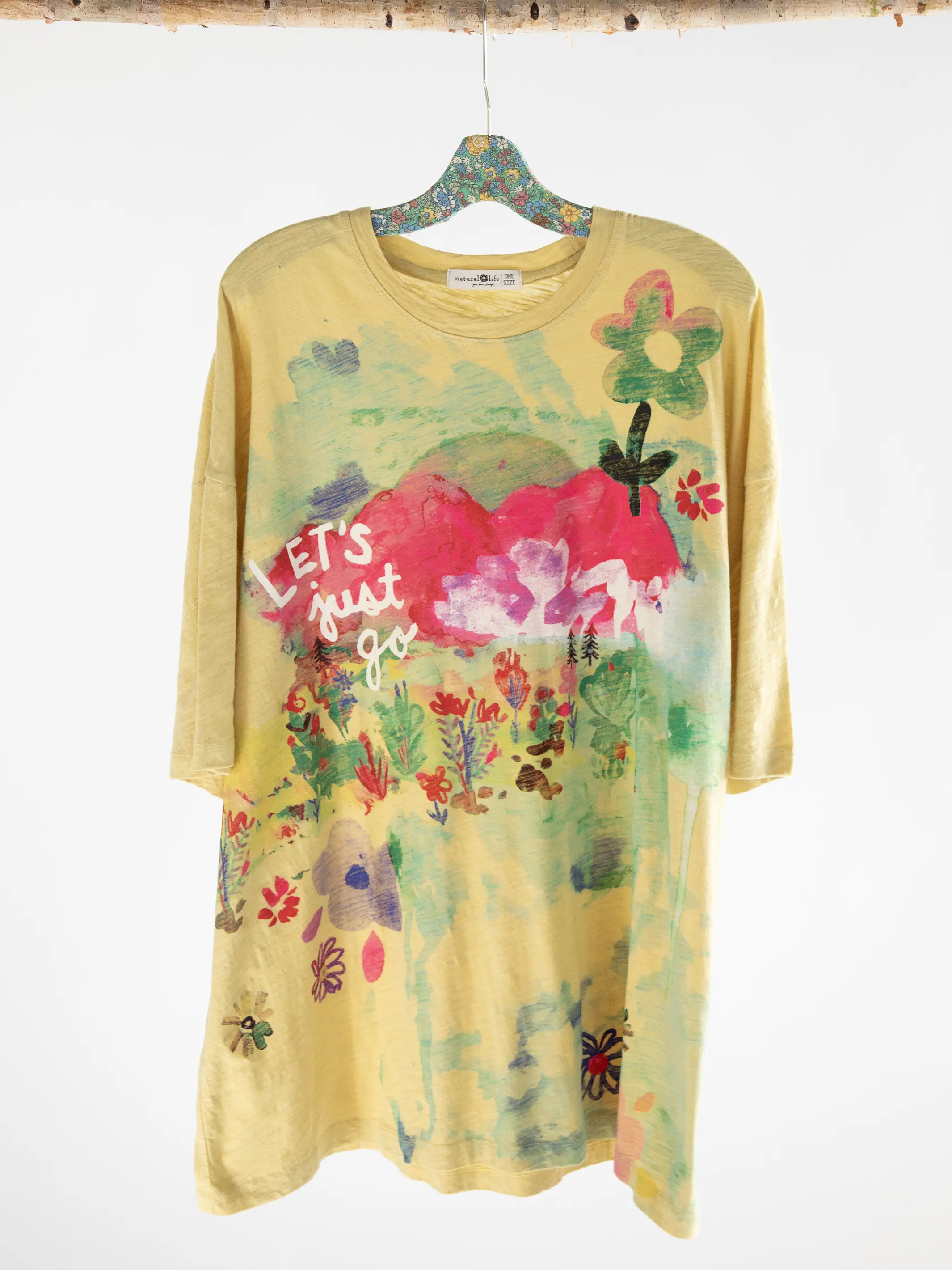 One Size Cotton Easy Tee - Let's Just Go Chartreuse