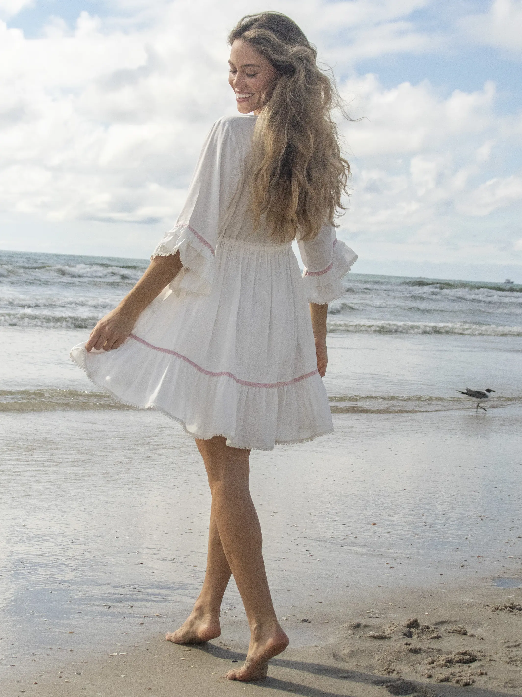 Capri Embroidered Dress - White