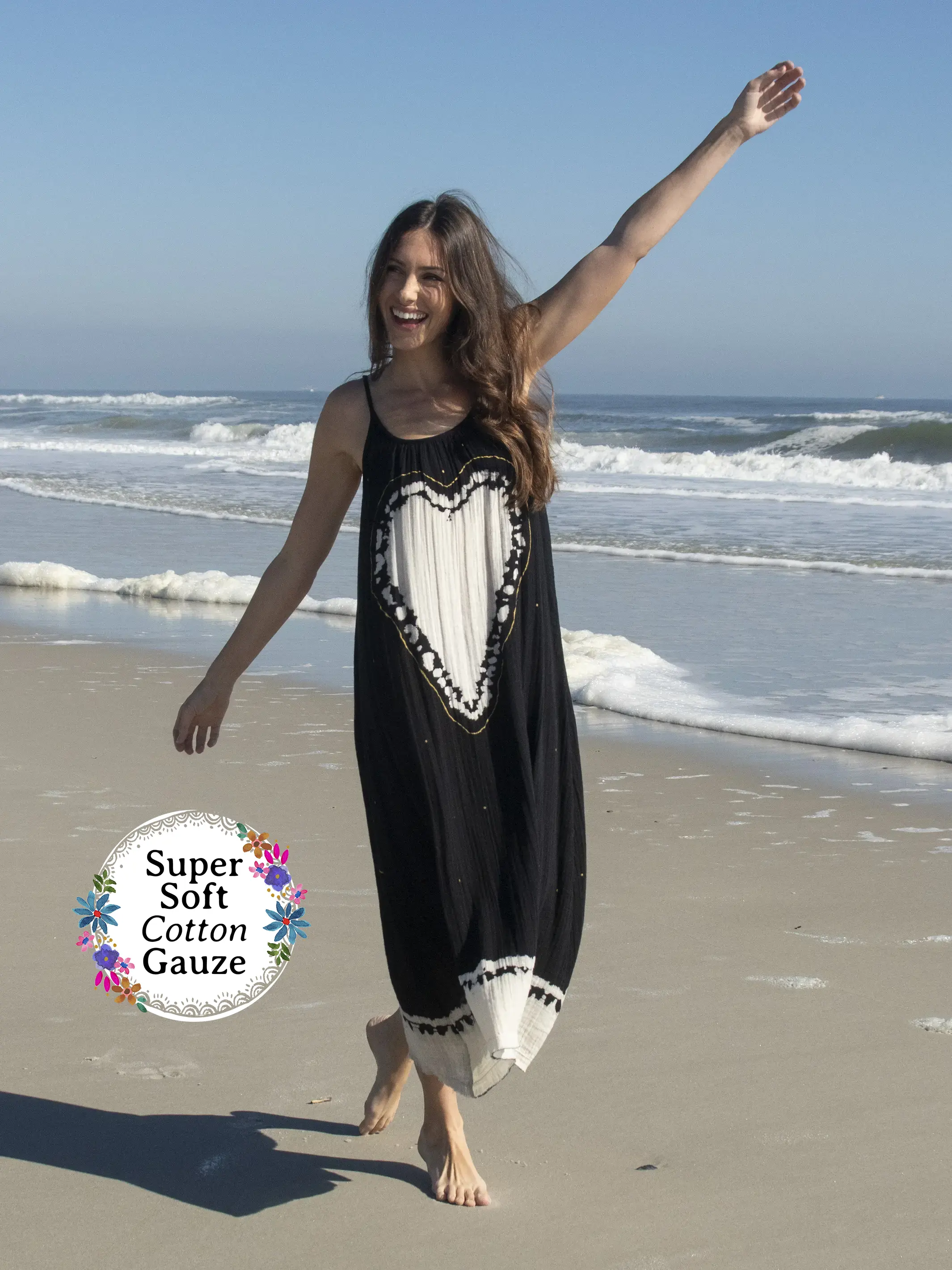 Coco Sayulita Cover-Up Dress - Black Heart