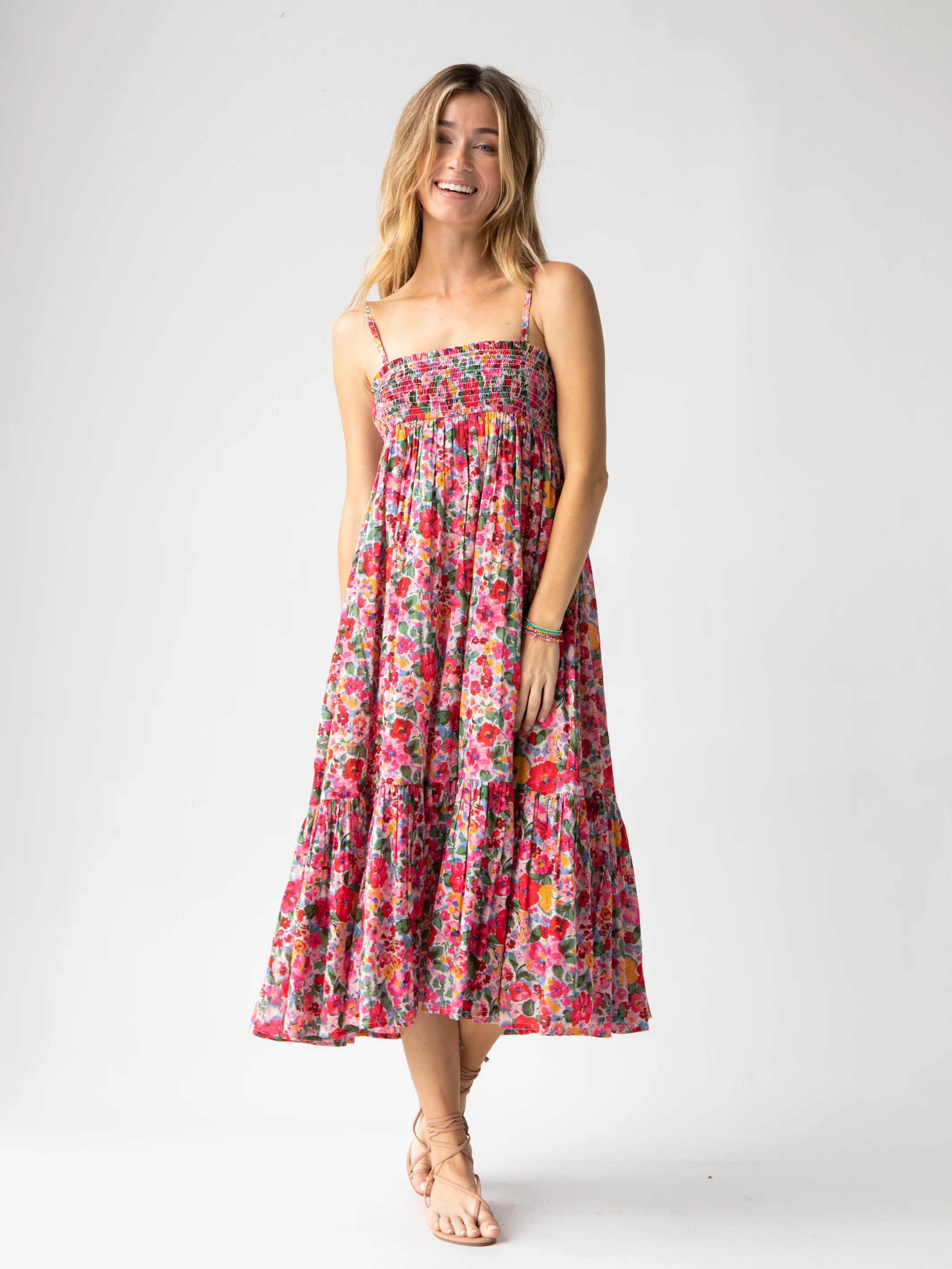 Flora Cotton Convertible Skirt - Bright Pink Floral