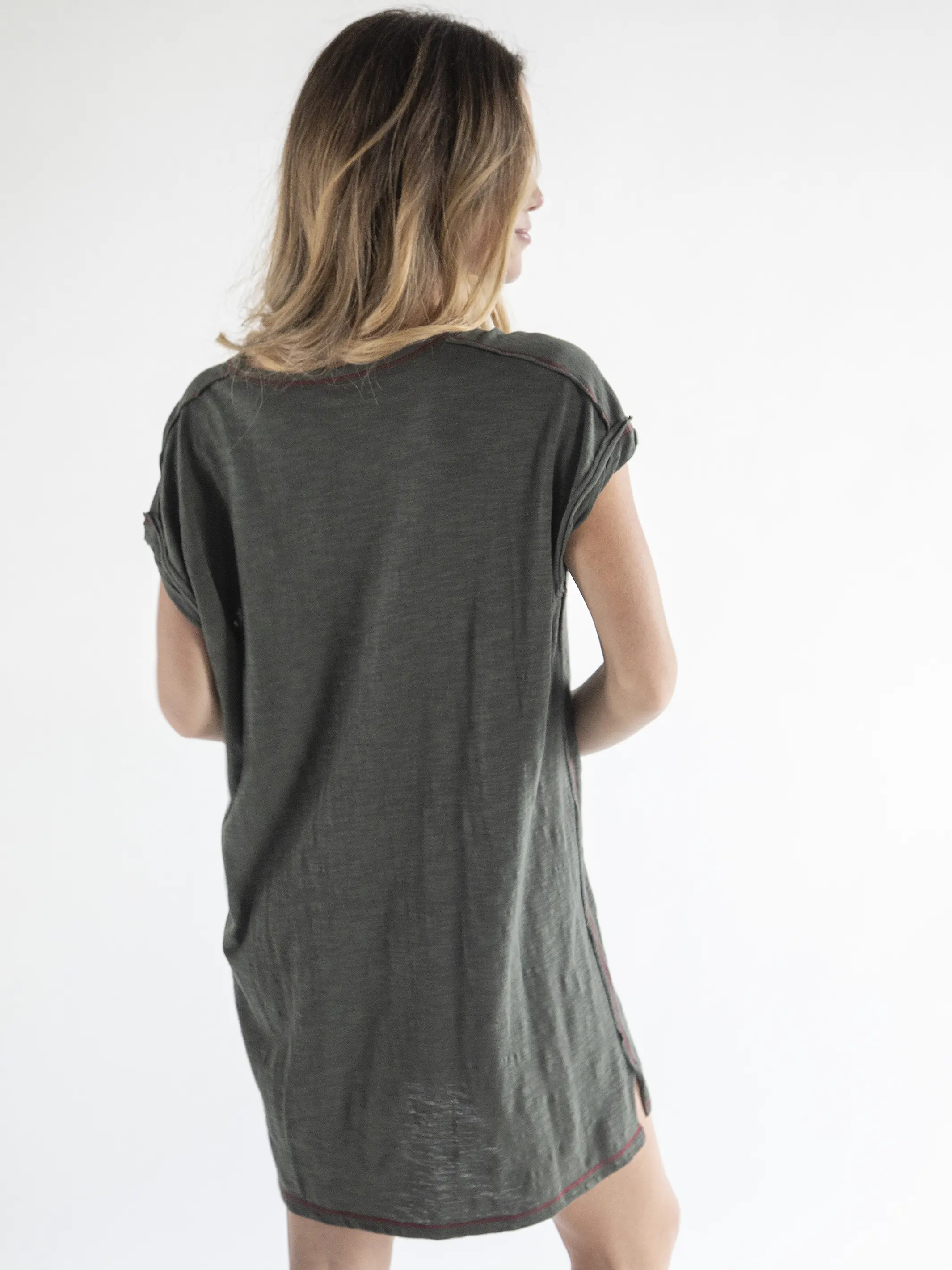 Frankie Cotton Tee Dress - Folk Flower