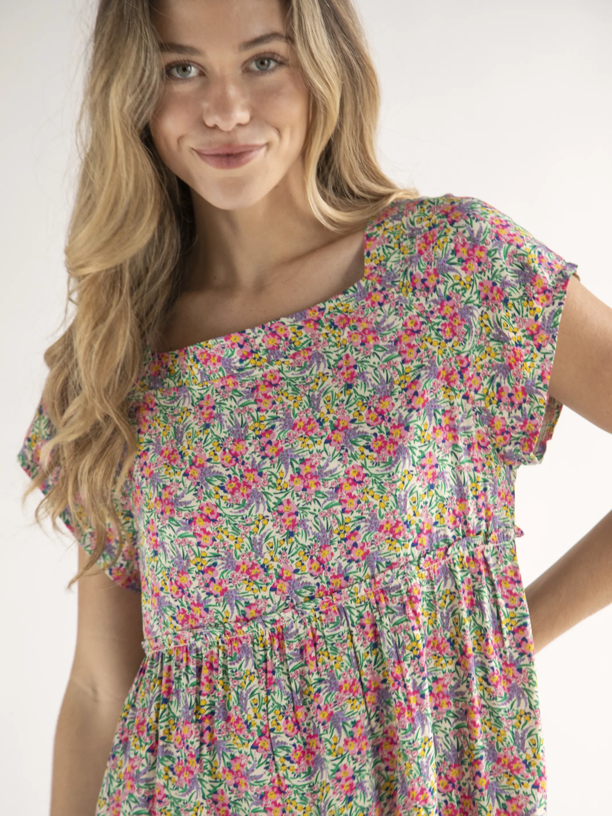 Berkley Dress - Ditsy Neon Floral