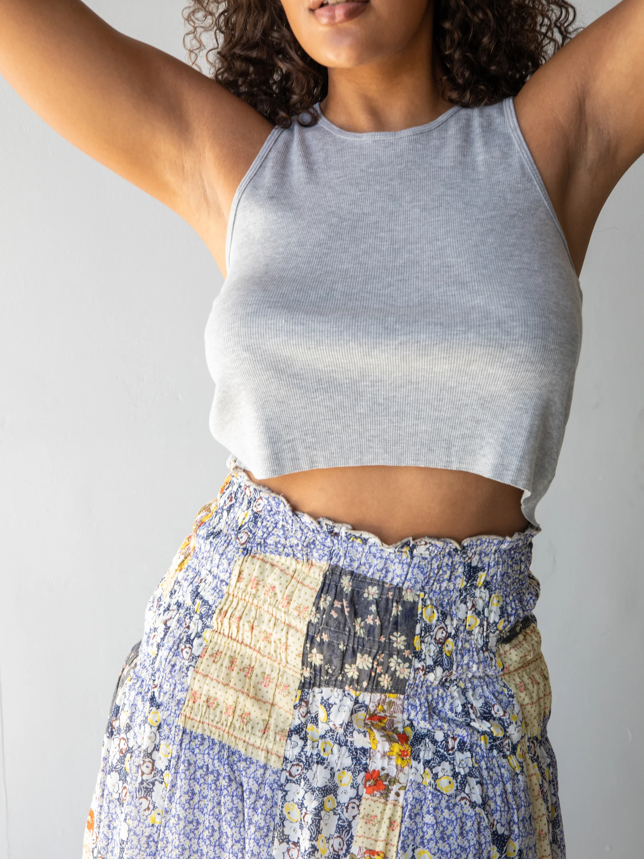 Laurel Convertible Skirt - Blue Patchwork