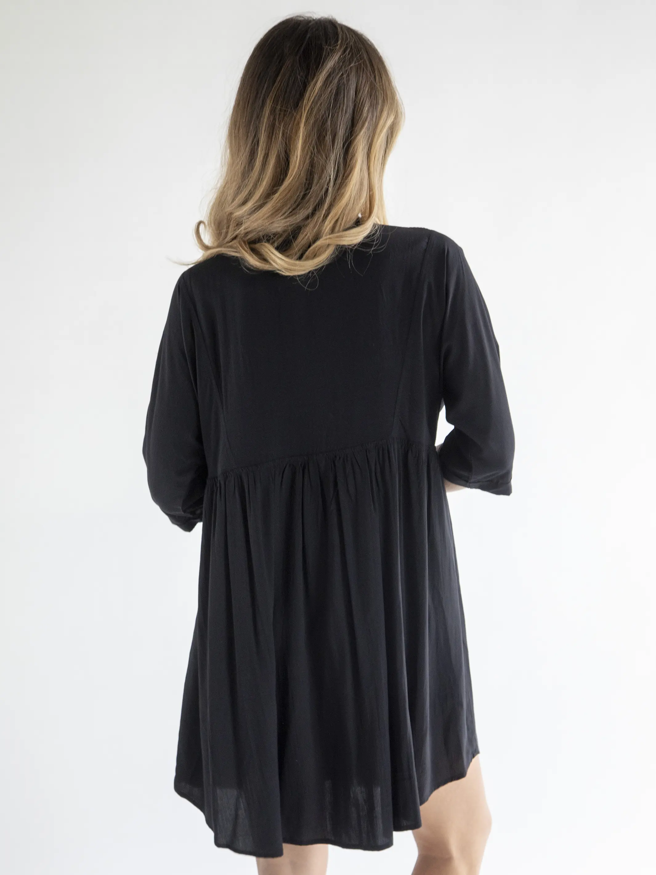 Stella V-Neck Dress - Black